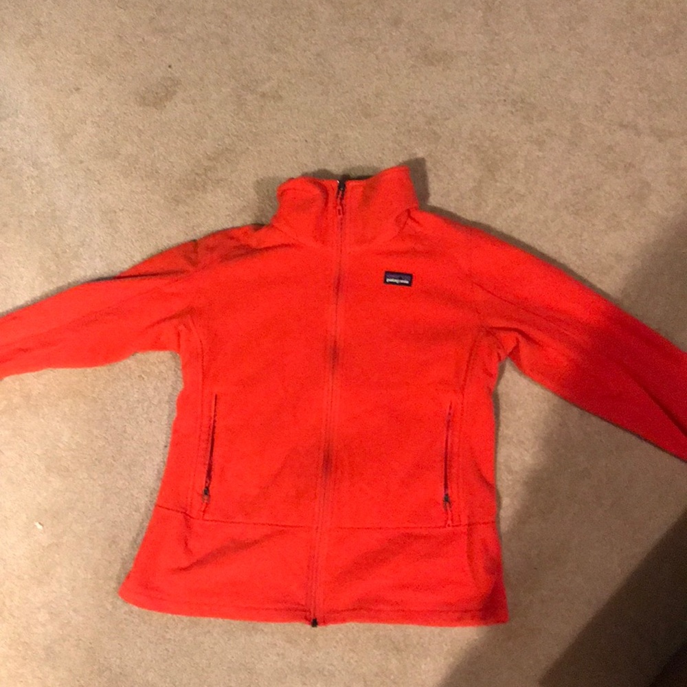 COPY - Red/orange Patagonia fleece. Size large.